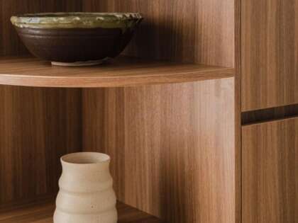 Custom curved cabinetry